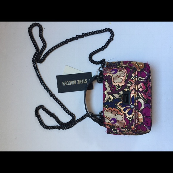 NWT STEVE MADDEN FLORAL BAG W/ detachable strap - Picture 3 of 10